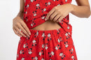 Pijama Feminino Alcinha Suede Minnie Vermelho + Shorts