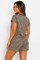 Pijama Feminino Suede Manga Japonesa e Shorts – Estampa Onça
