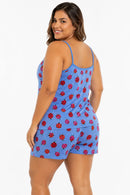 Pijama Feminino Liganete Premium Alcinha e Shorts – Estampa Joaninhas Azul