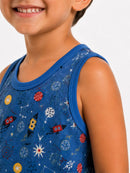 Pijama Infantil Masculino Suede Espaço Regata + Bermuda
