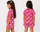 Pijama Infantil Feminino Suede Hello Kitty Rosa Manga Curta + Shorts
