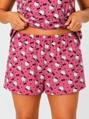 Pijama Feminino Alcinha Suede Hello Kitty Rosa + Shorts