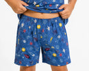 Pijama Infantil Masculino Suede Espaço Manga Curta + Bermuda