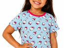 Pijama Infantil Feminino Suede Hello Kitty Cinza Manga Curta + Shorts