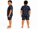 Pijama Infantil Masculino Suede Dinossauro Manga Curta + Bermuda