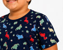 Pijama Infantil Masculino Suede Dinossauro Manga Curta + Bermuda