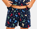 Pijama Infantil Masculino Suede Dinossauro Manga Curta + Bermuda