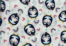 Pijama Infantil Feminino Suede Pinguim Regata + Shorts Barrinha Ondulada