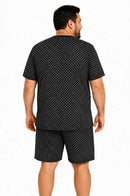 Pijama Masculino Curto em Suede – Gola V ou Gola Redonda