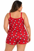 Pijama Feminino Alcinha Suede Minnie Vermelho + Shorts