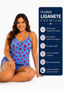 Pijama Feminino Liganete Premium Alcinha e Shorts – Estampa Joaninhas Azul